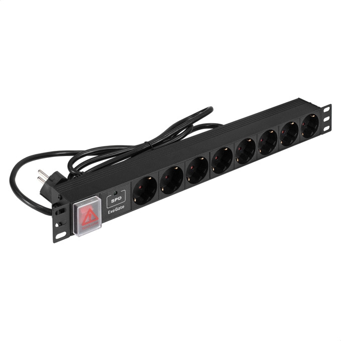 Блок розеток EXEGATE SERVERPRO PDU-19H805 Al-8S-EU3CU-SW-SPD1 EX299603RUS
